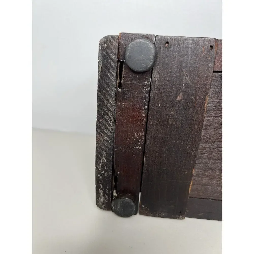 Vintage Expandable Slide Wooden Book Shelf Native American